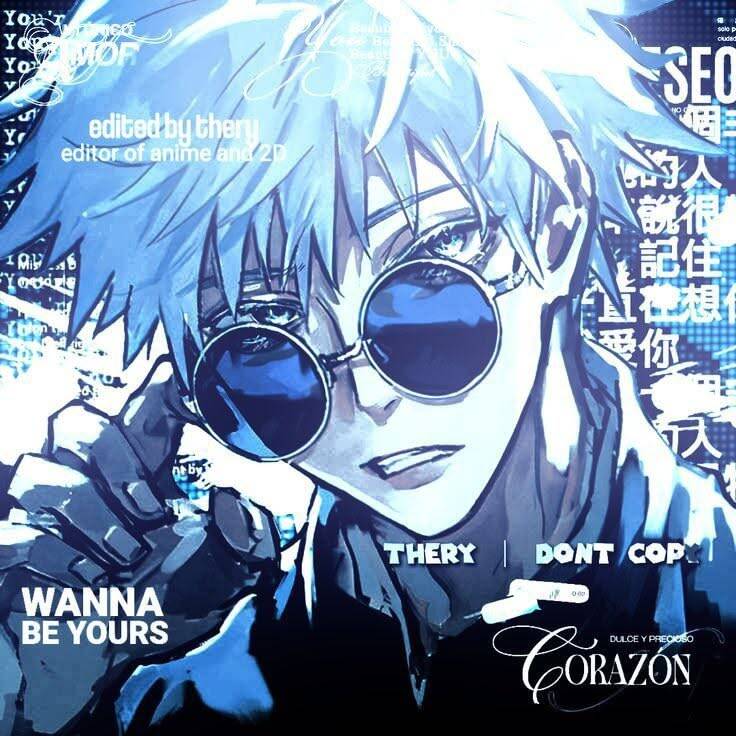 JJK pfp Profile Picture Gojo Satoru Sunglasses Blue Hair