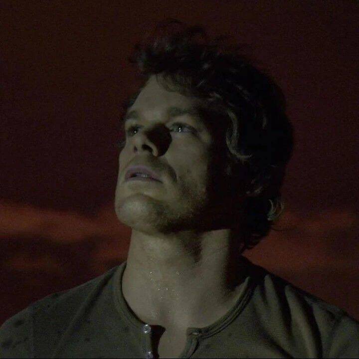 Dexter pfp Profile Picture with Intense Expression and Dramatic Lighting