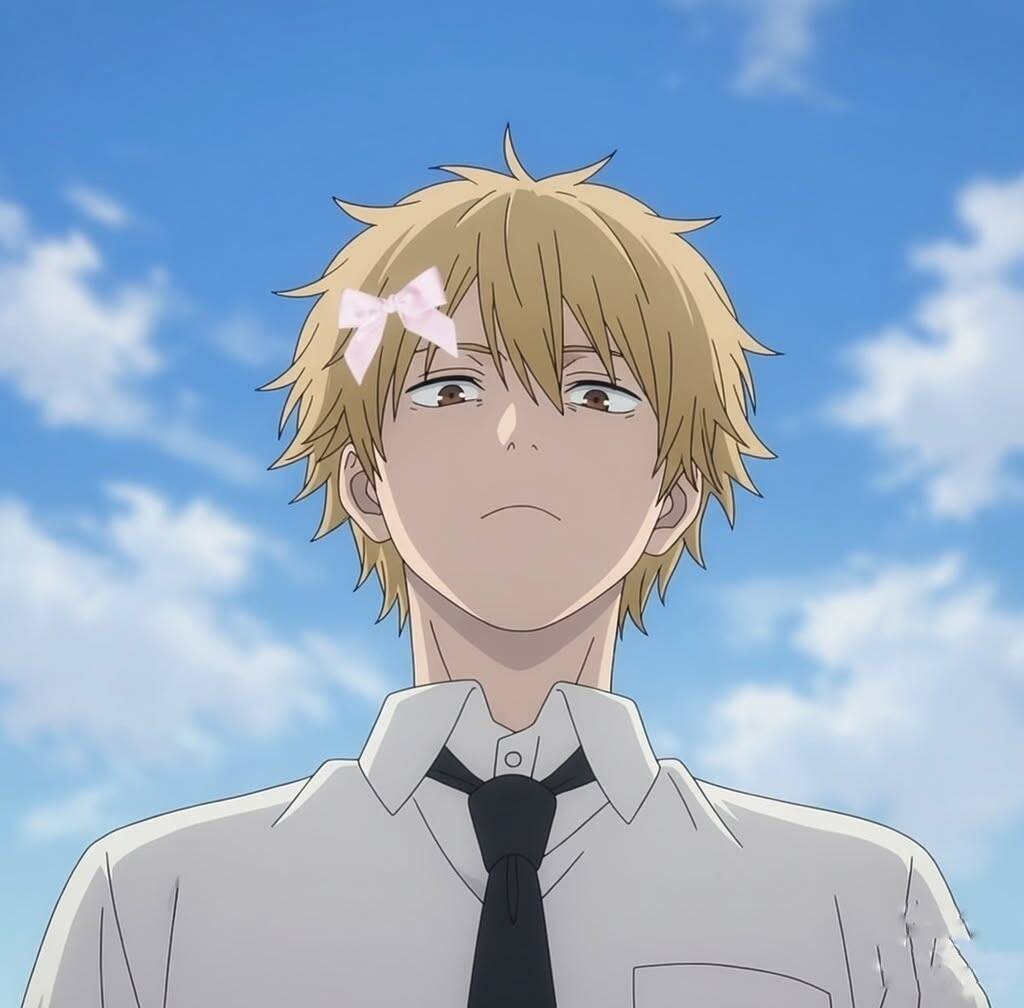 Denji pfp Profile Picture with a Cute Bow