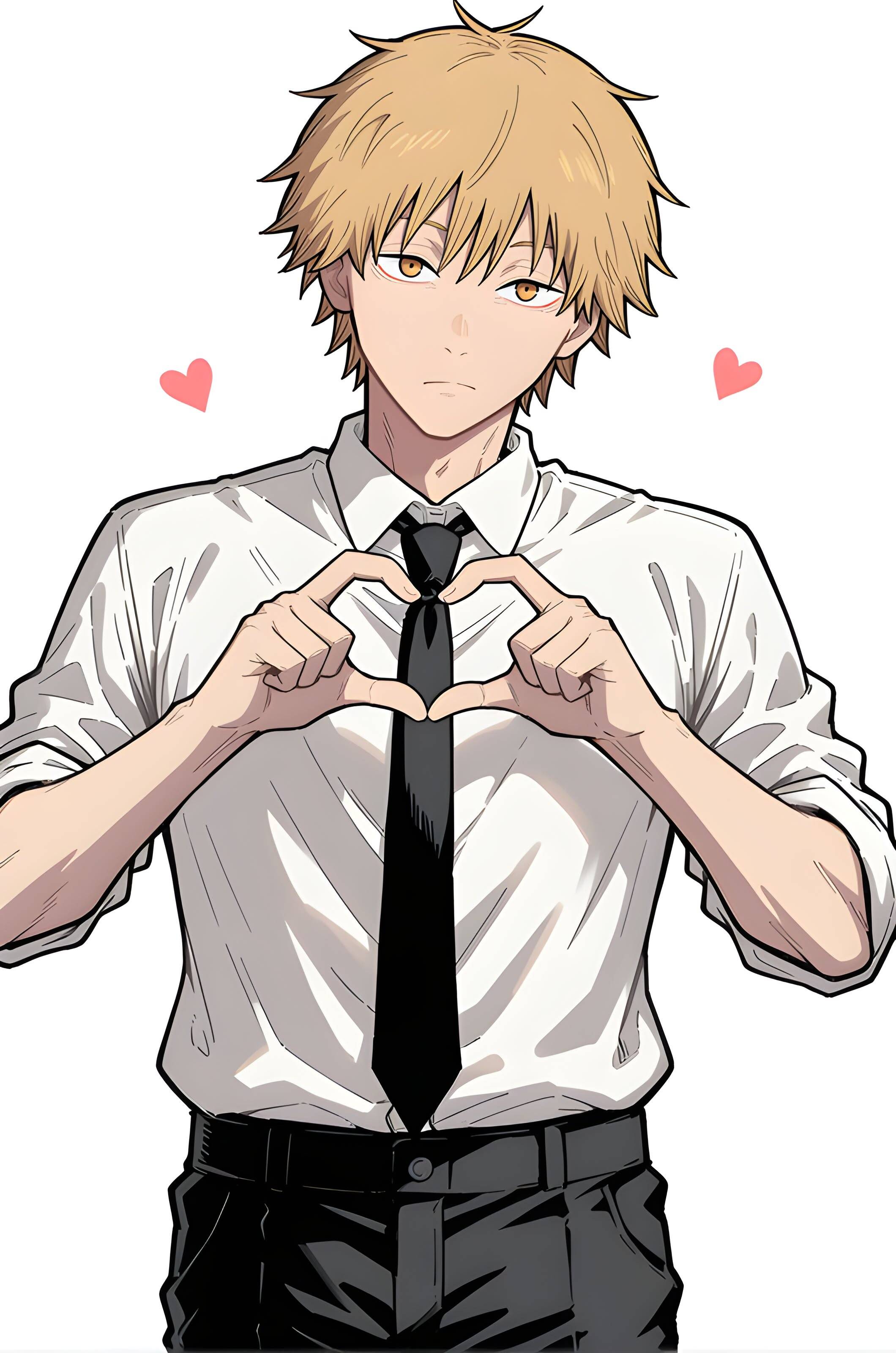Denji pfp Profile Picture with Heart Gesture Chainsaw Man