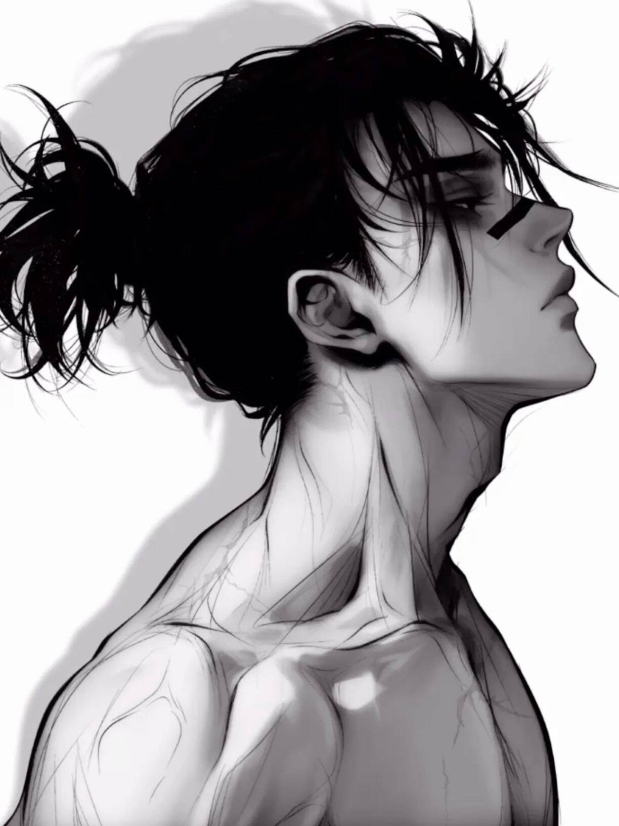 JJK pfp Profile Picture Character with Long Hair and Side Profile