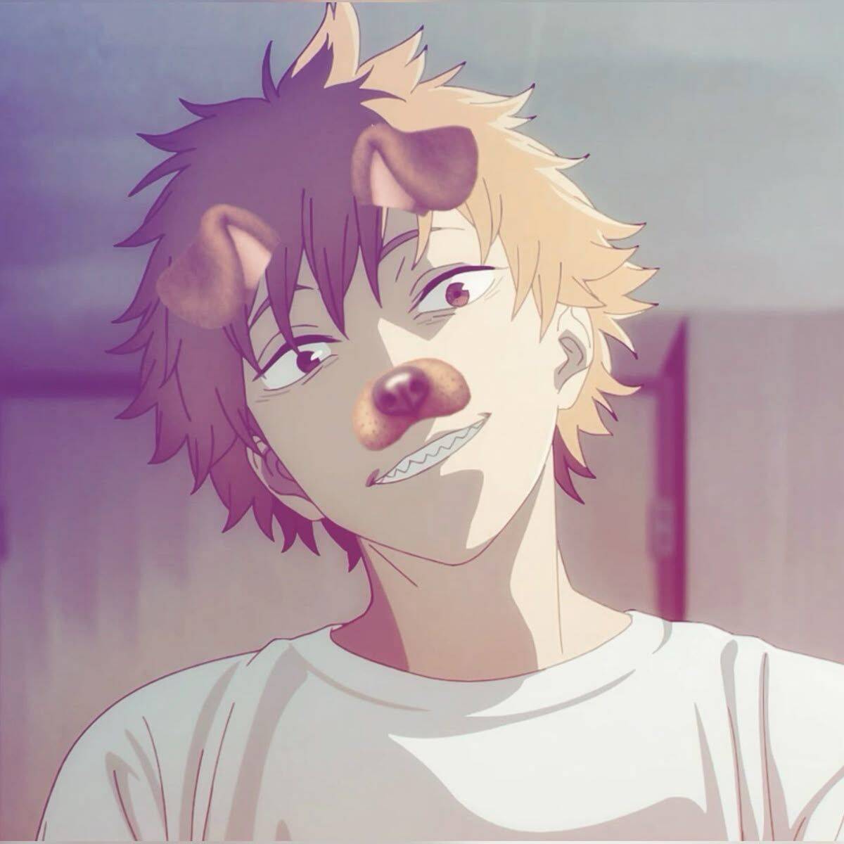 Denji pfp Profile Picture with Cute Dog Filter