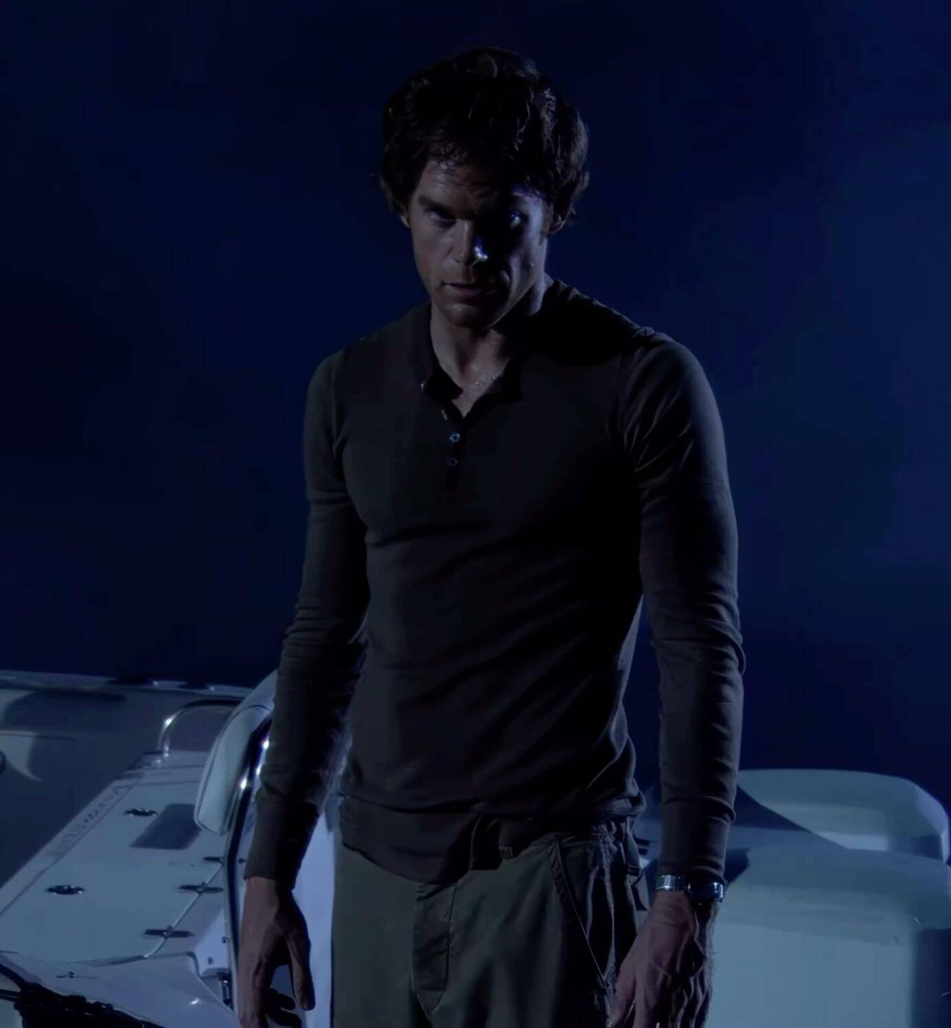 Dexter pfp Profile Picture: Intense Dexter in Dark Setting