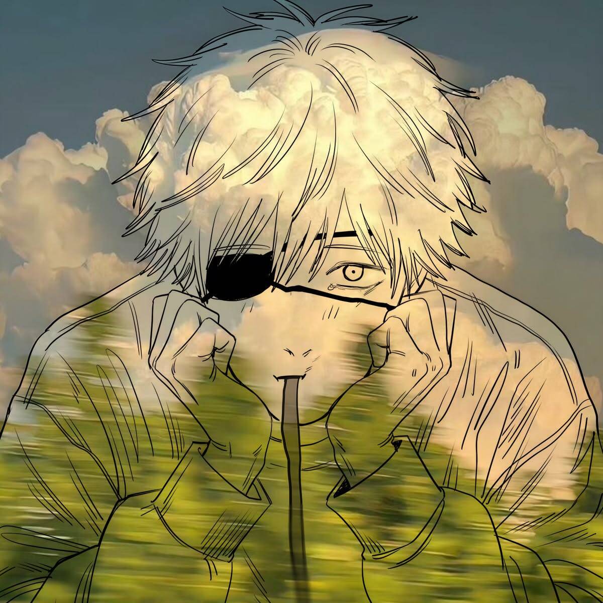 Denji pfp Profile Picture Chainsaw Man with Clouds