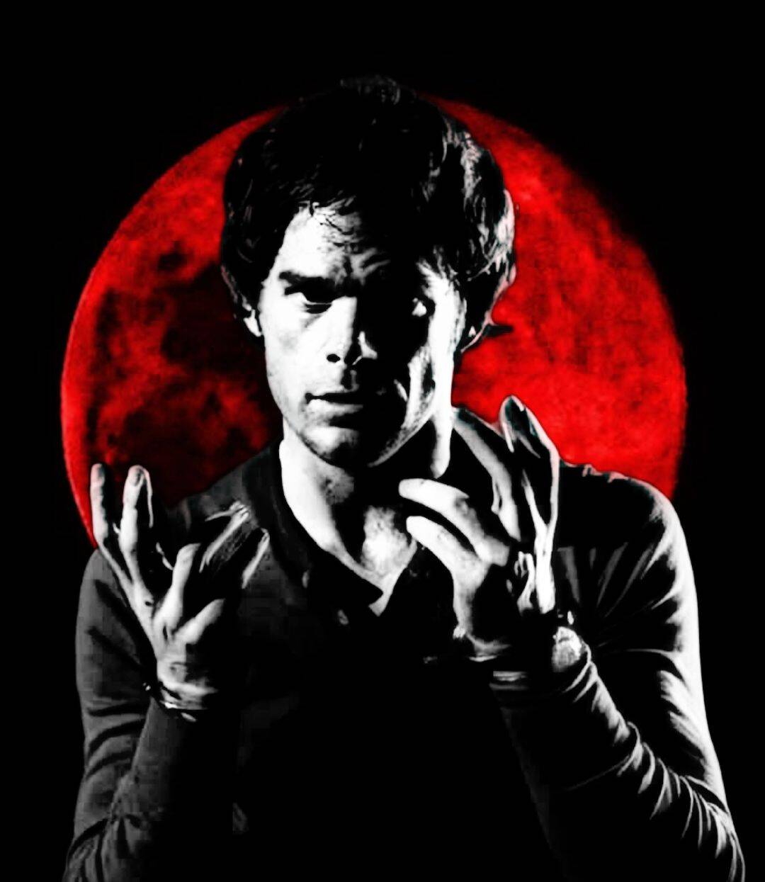Dexter pfp Profile Picture with Red Moon Background