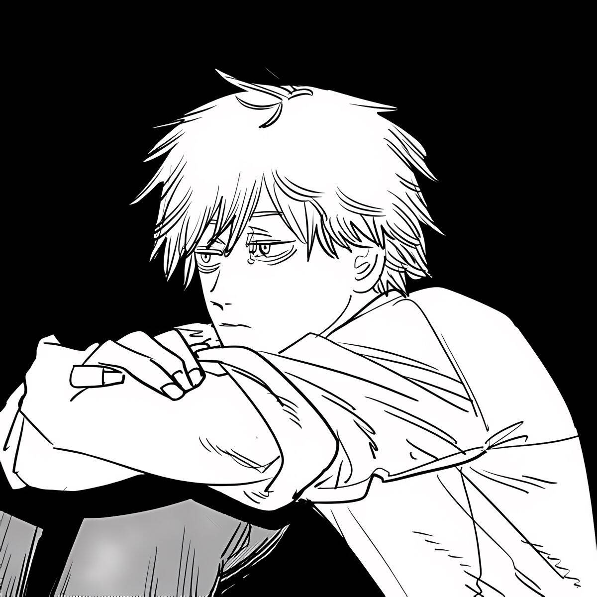 Denji pfp Profile Picture Chainsaw Man Denji with Thoughtful Expression