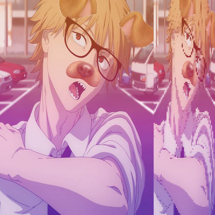 Denji pfp Profile Picture with Dog Filter Fun