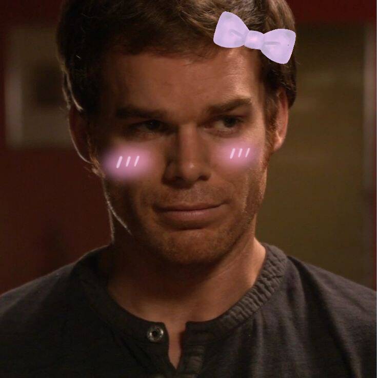 Dexter pfp Profile Picture Cute Blushing Face with Bow