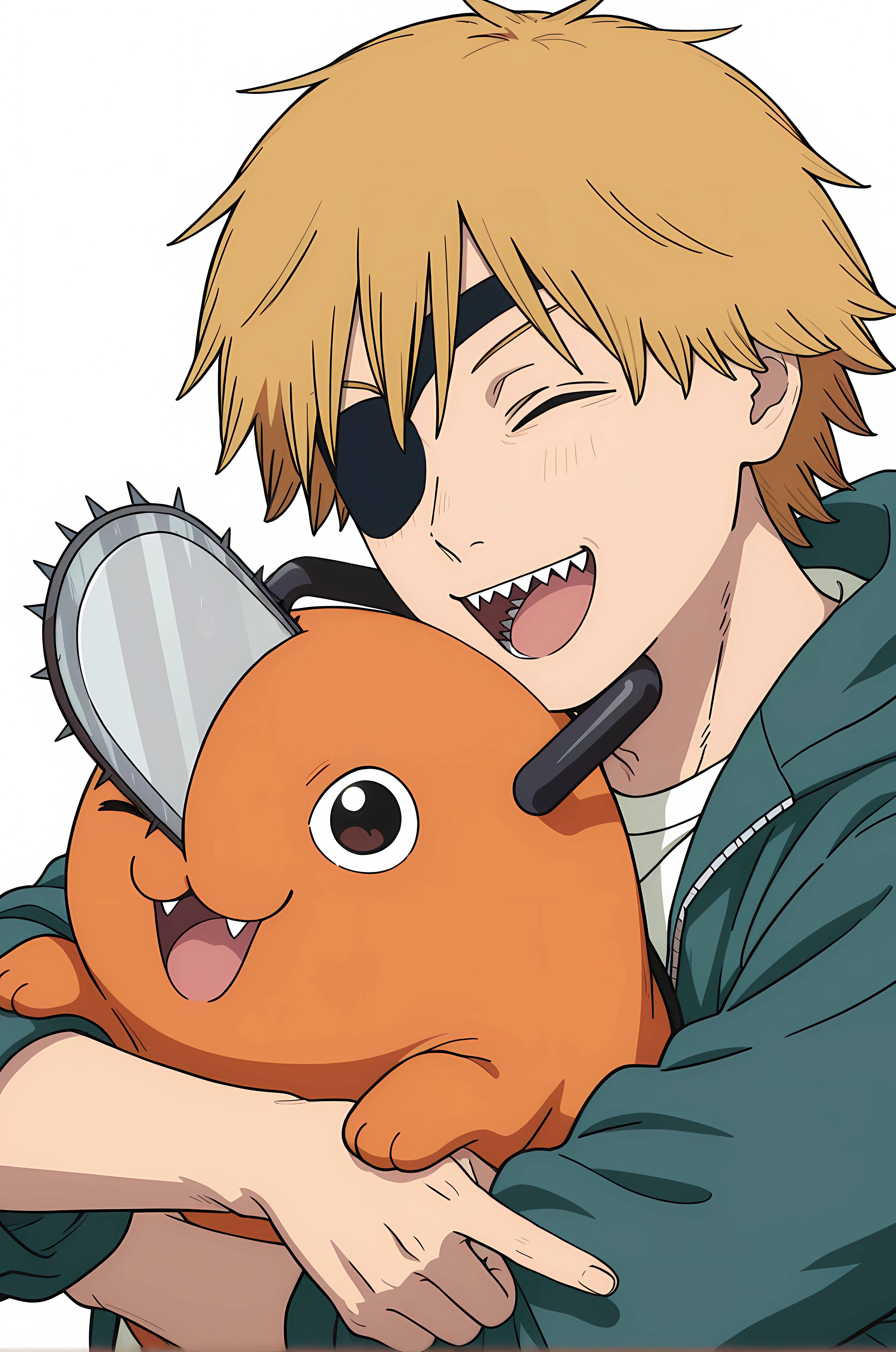Denji pfp Profile Picture with Pochita Adorable Chainsaw Dog