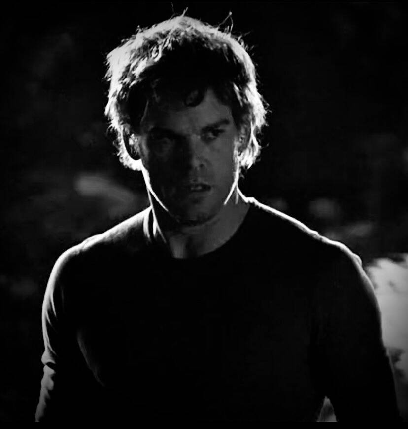 Dexter pfp Profile Picture Black and White Intense Look
