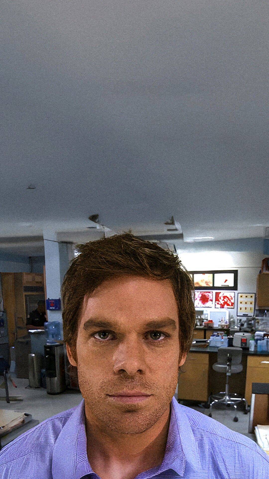 Dexter pfp Profile Picture in Laboratory Setting with Serious Expression