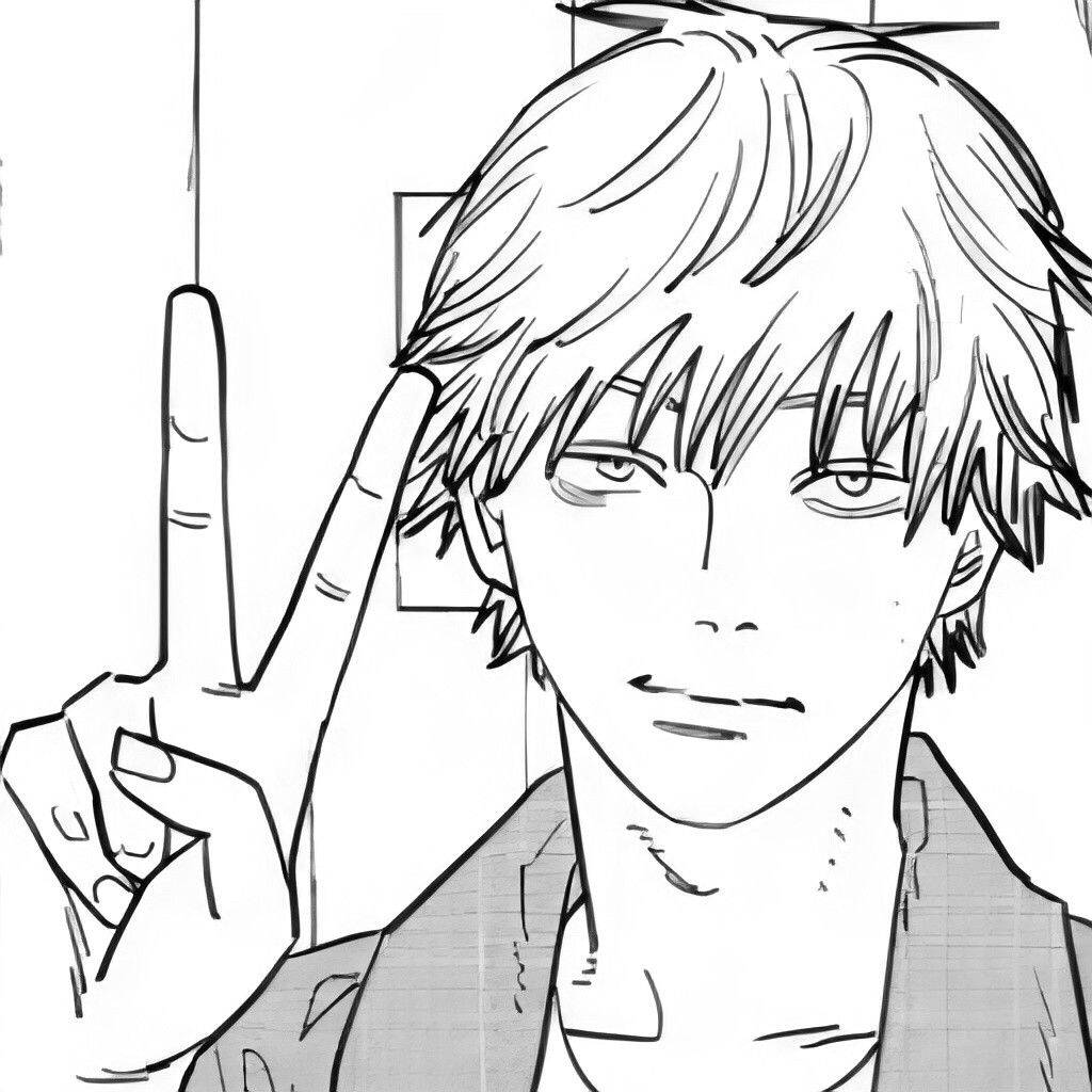 Denji pfp Profile Picture with Chainsaw Man Iconic Pose