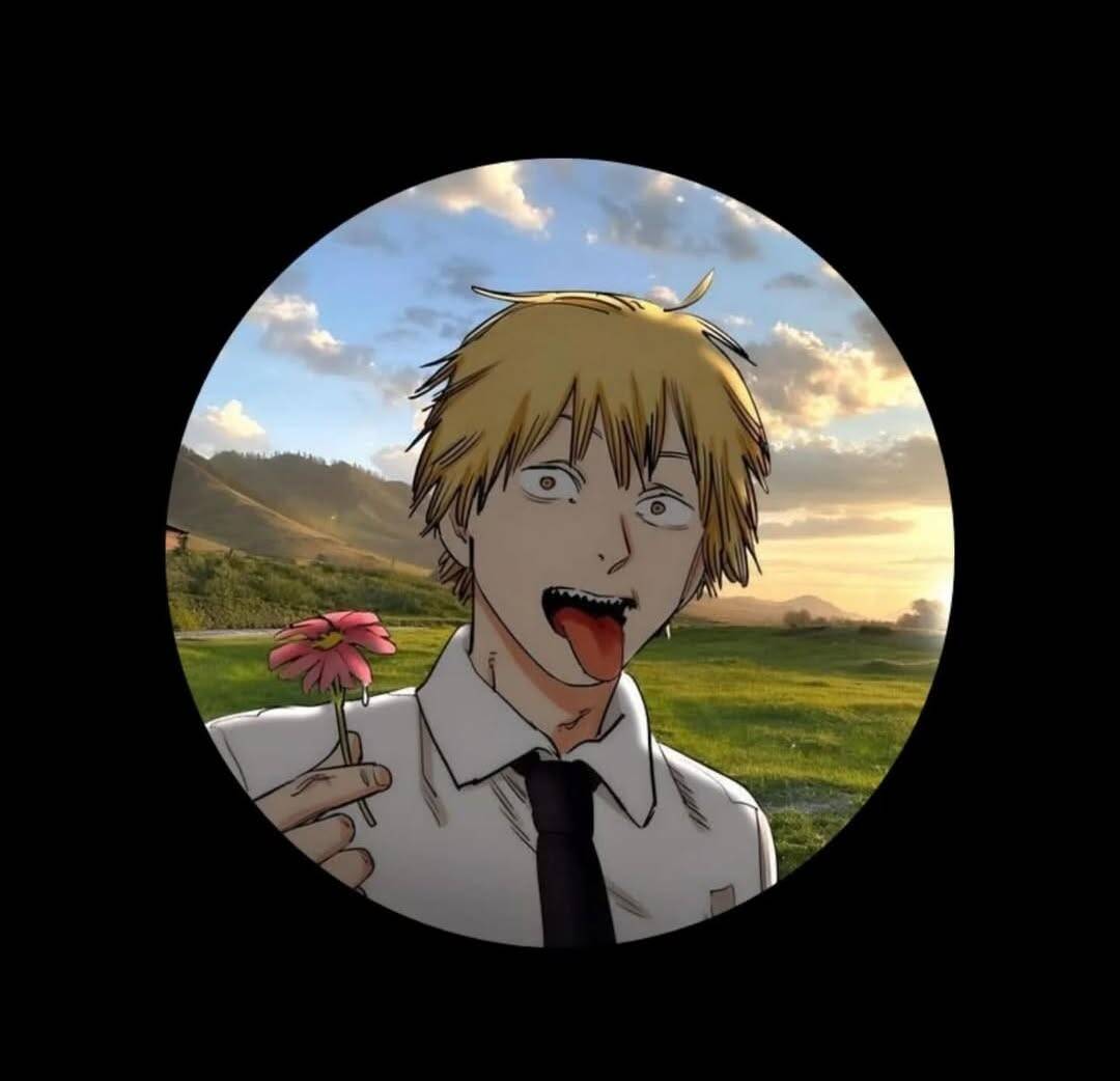 Denji pfp Profile Picture with Flower in Hand