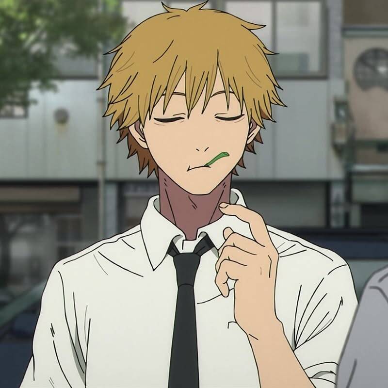 Denji pfp Profile Picture with Casual Style and Chewing Gum
