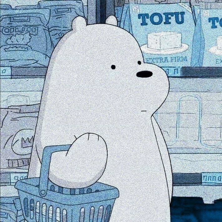 Blue pfp Profile Picture Cute Bear Shopping