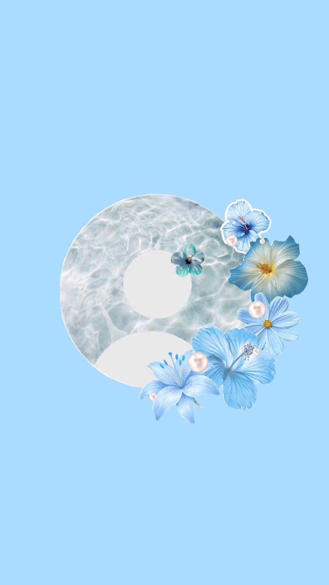 Blue pfp Profile Picture Floral Water Aesthetic