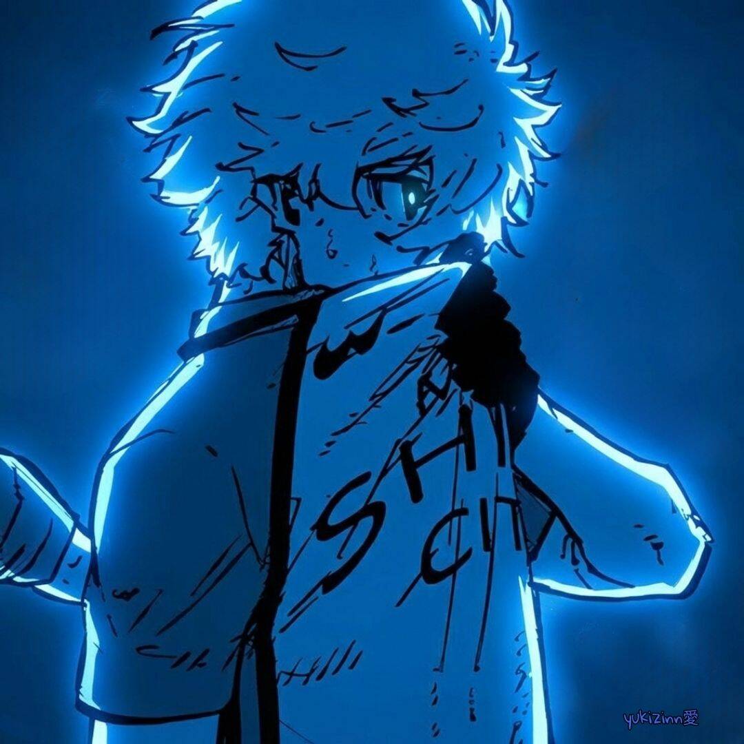 Blue pfp Profile Picture Neon Glow Character