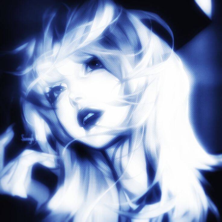 Blue pfp Profile Picture Ethereal Beauty with Flowing Hair