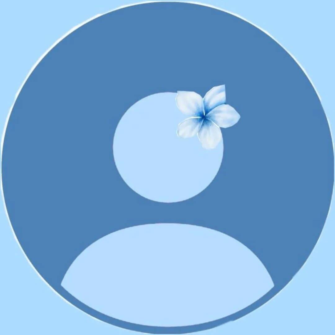 Blue pfp Profile Picture Floral Accent Soft Aesthetic