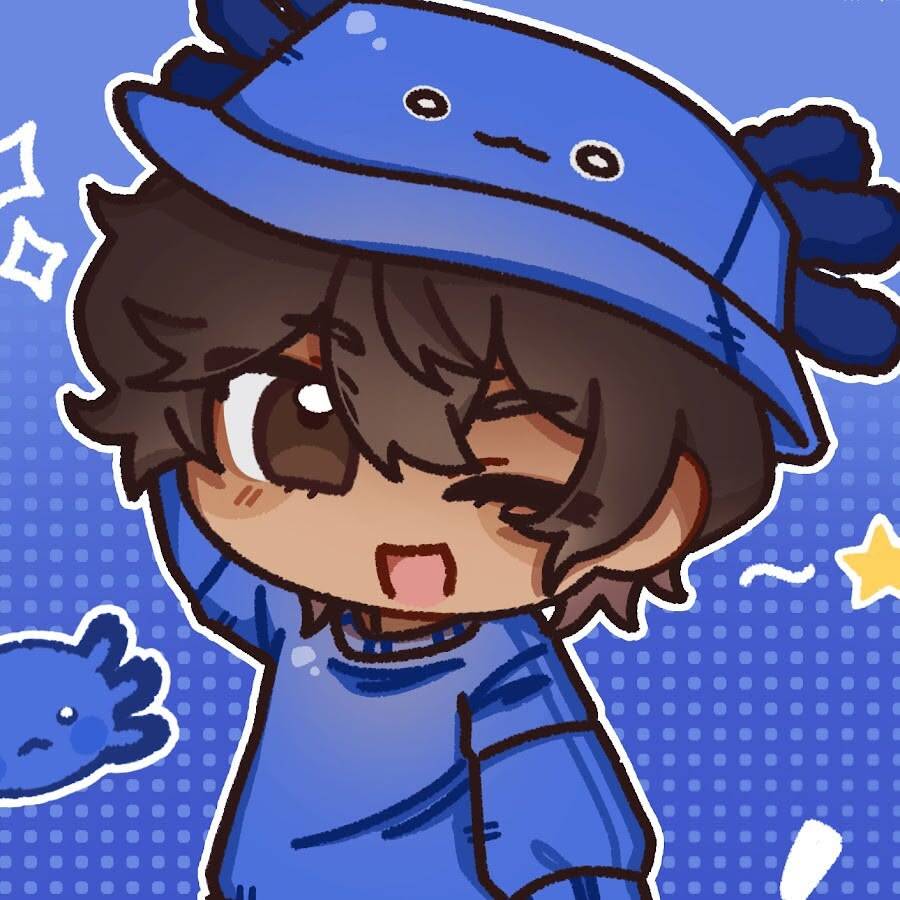 Blue pfp Profile Picture Cute Character with Blue Hat