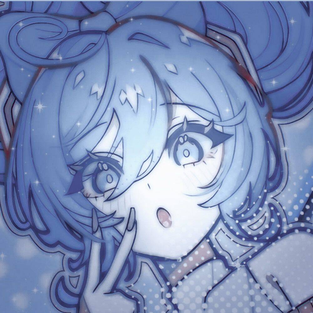 Blue pfp Profile Picture Aesthetic Anime Girl Sparkle
