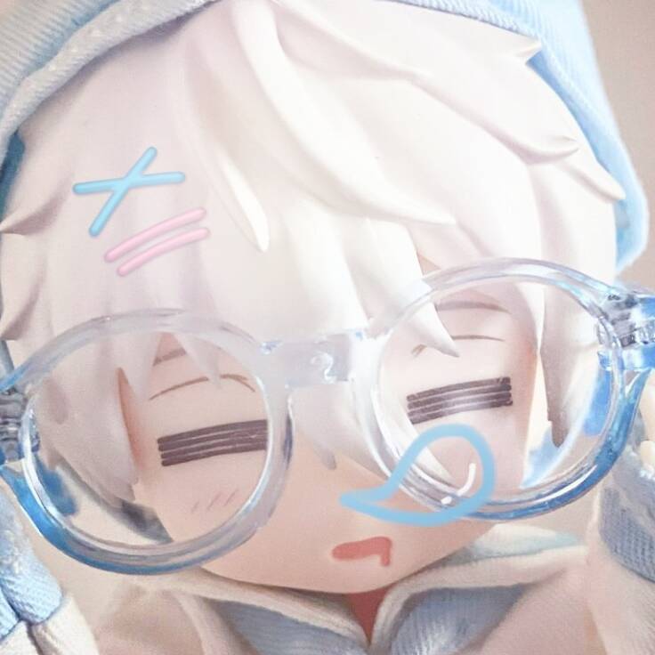 Blue pfp Profile Picture Cute Character with Glasses
