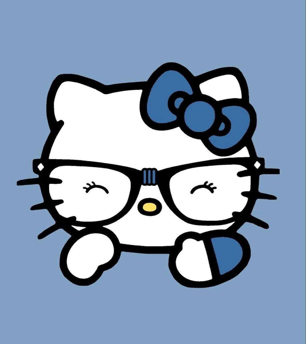 Blue pfp Profile Picture Cute Hello Kitty Glasses