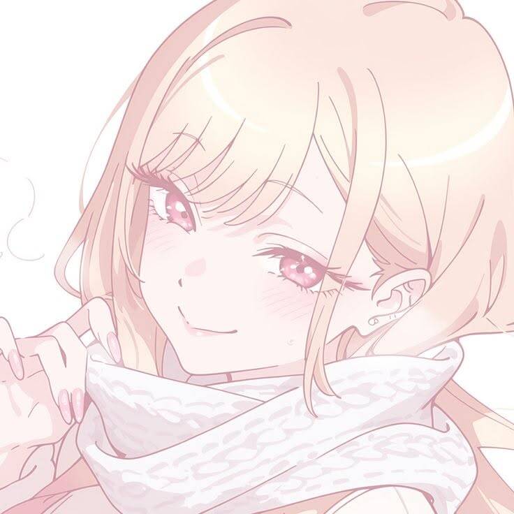Cute Anime Girl pfp Profile Picture with Pink Hair and Scarf