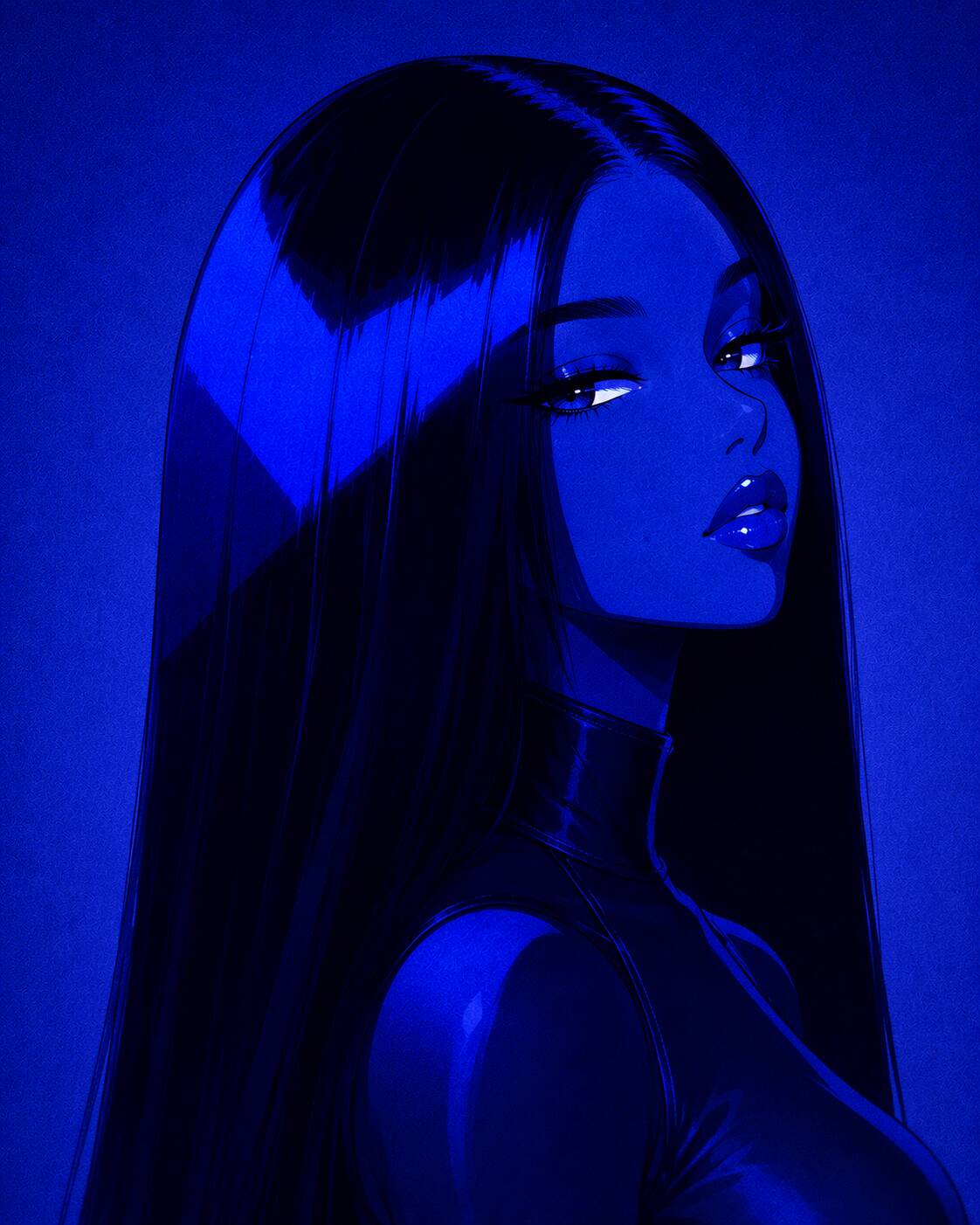 Blue pfp Profile Picture Aesthetic Dark Hair