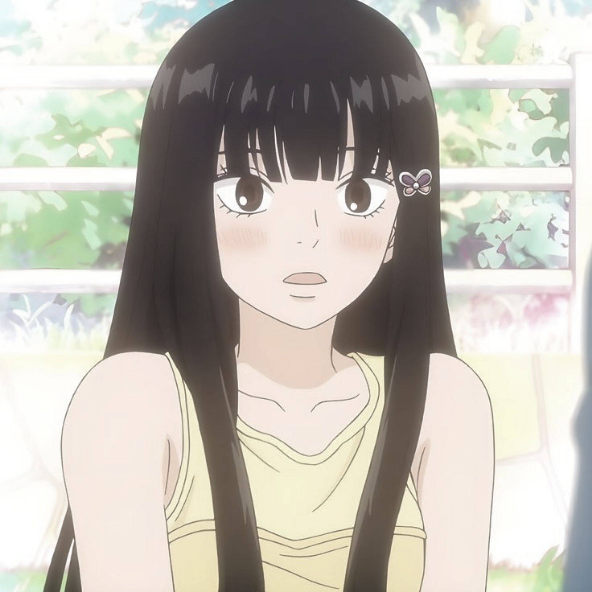 Anime Girl pfp Profile Picture with Long Black Hair and Cute Expression