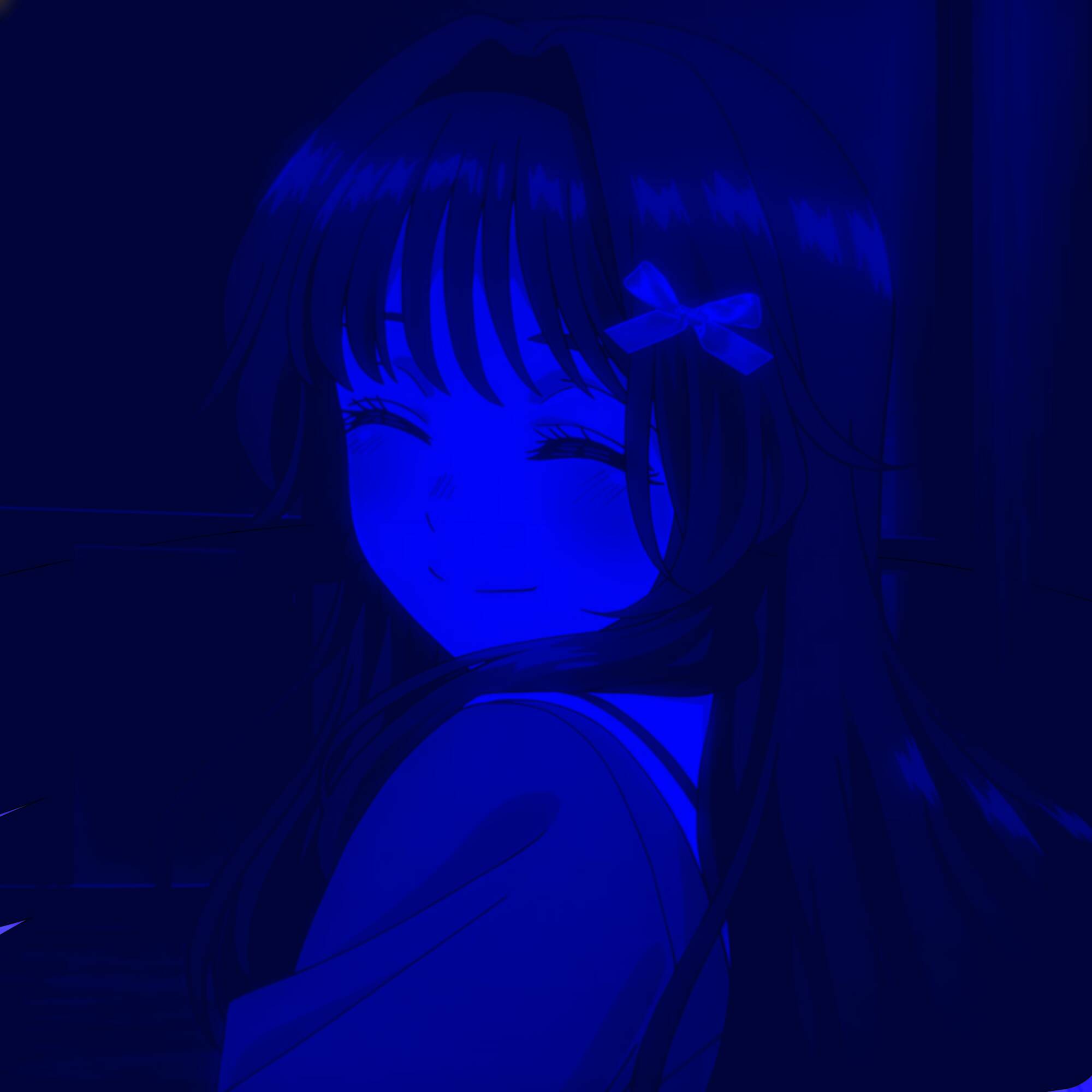 Blue pfp Profile Picture Aesthetic Anime Girl Smile
