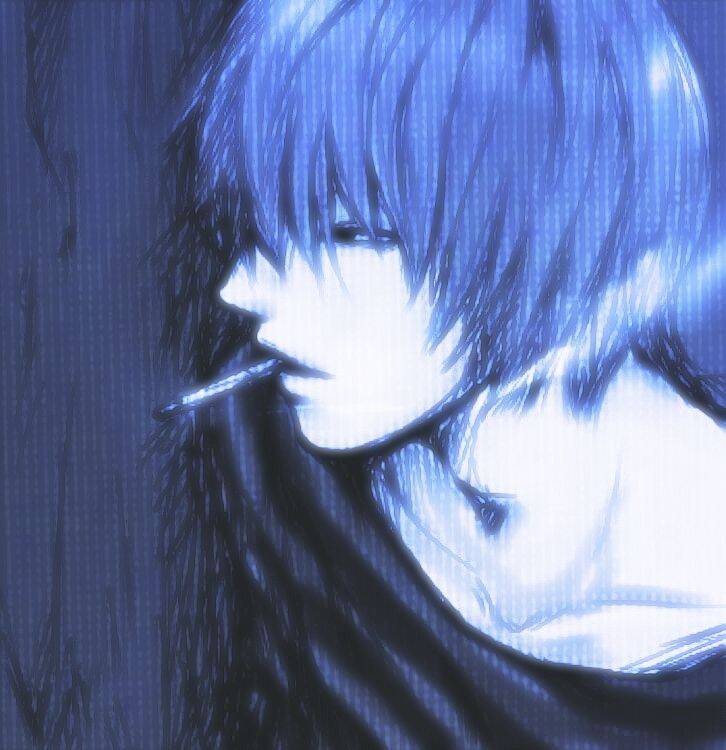 Blue pfp Profile Picture Aesthetic Character with Blue Hair