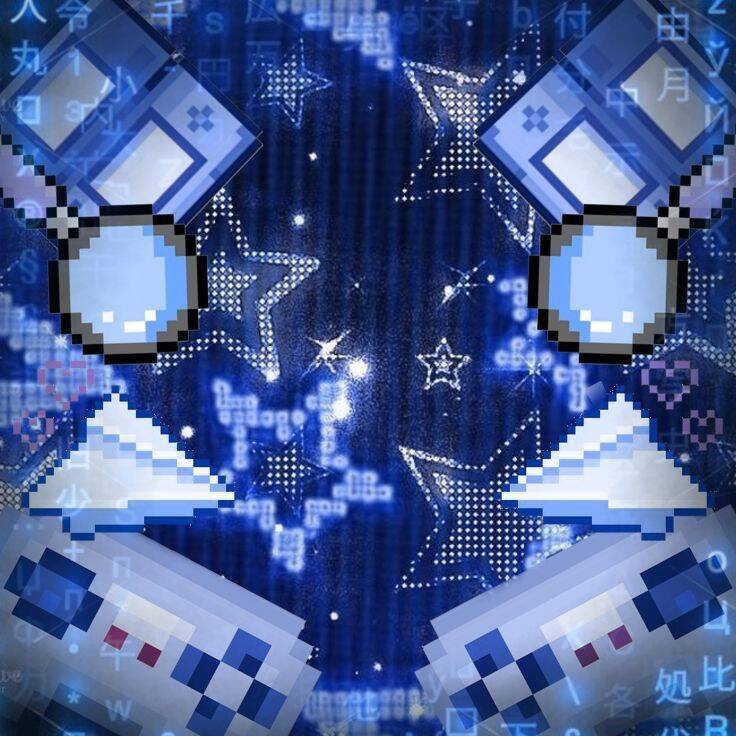 Blue pfp Profile Picture Retro Gaming Stars