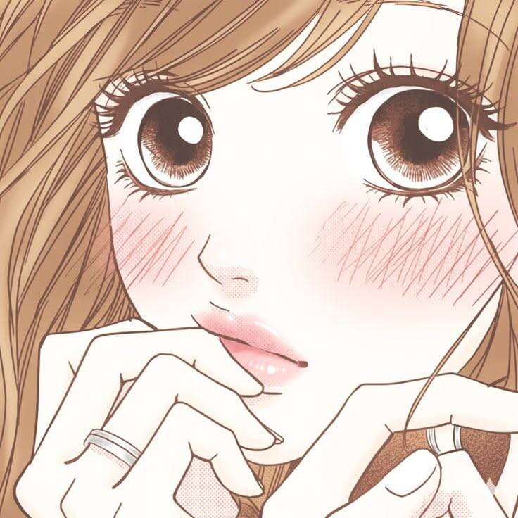 Cute Anime Girl pfp Profile Picture with Big Eyes and Soft Blush