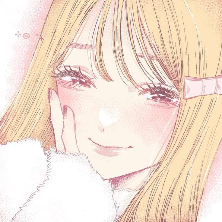 Cute Anime Girl pfp Profile Picture with Long Hair and Blush