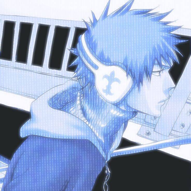Blue pfp Profile Picture Cool Character with Headphones