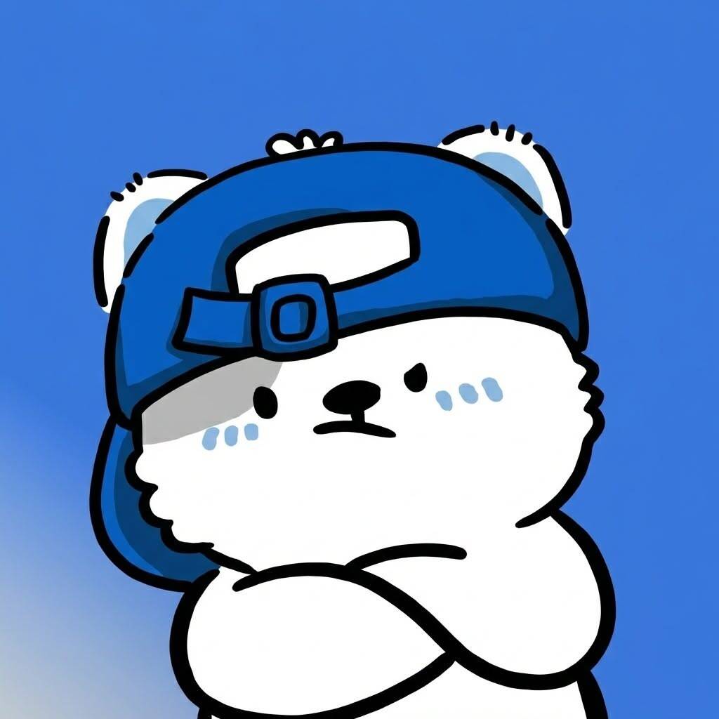 Blue pfp Profile Picture Cool Bear Character with Cap