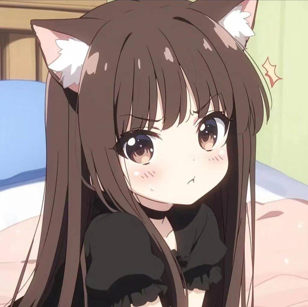 Cute Anime Girl pfp Profile Picture with Cat Ears and Brown Hair