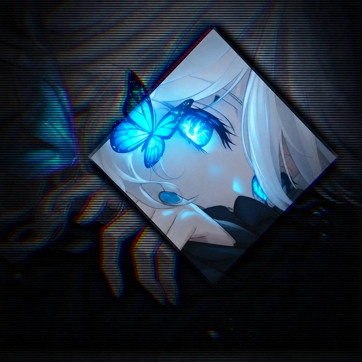 Blue pfp Profile Picture Aesthetic Butterfly Glow