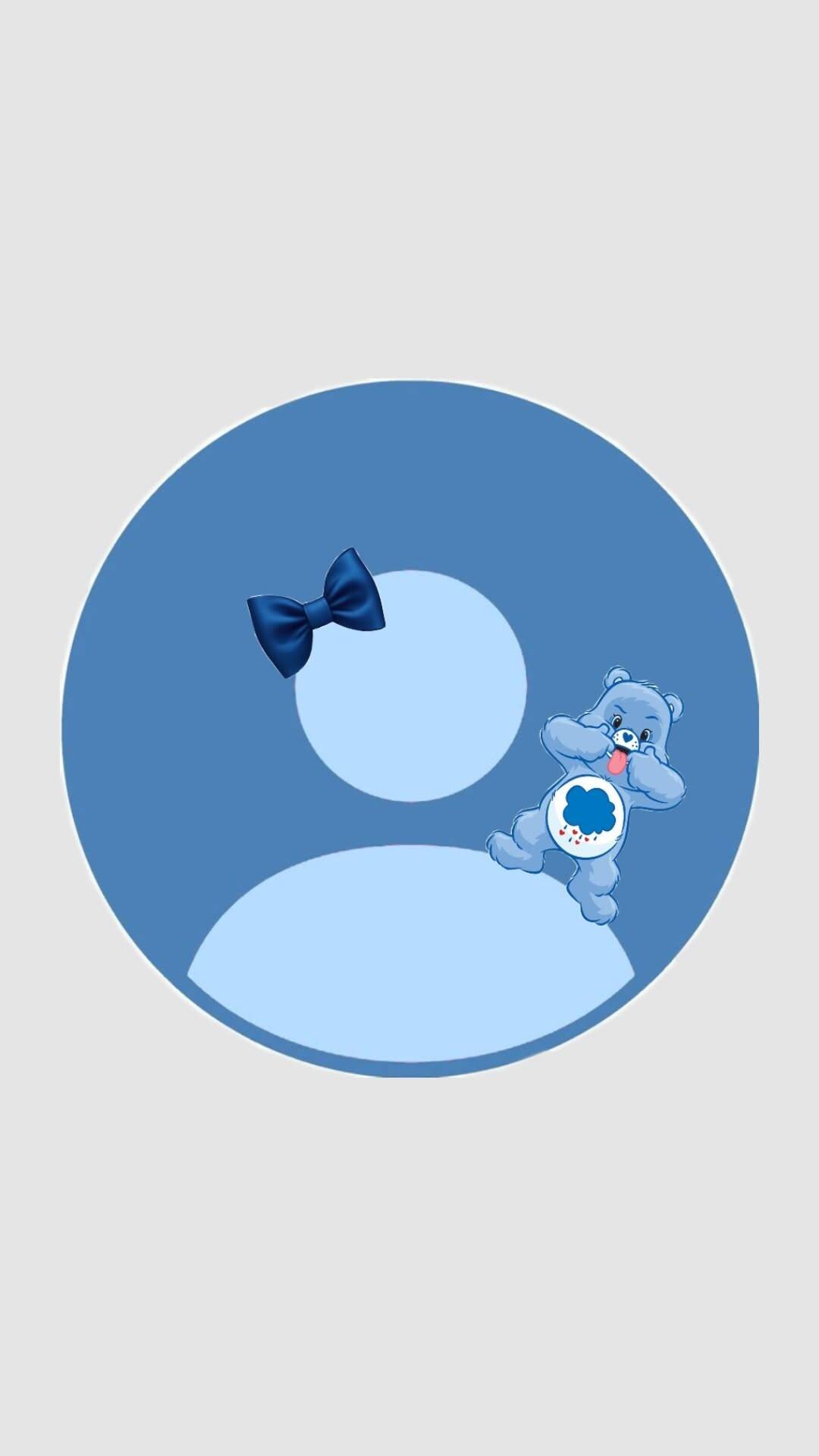 Blue pfp Profile Picture Cute Bear with Bow