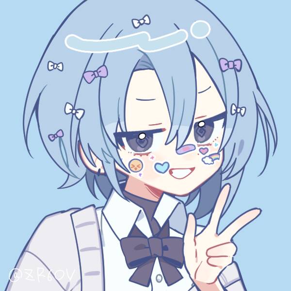 Blue pfp Profile Picture Cute Anime Character with Blue Hair