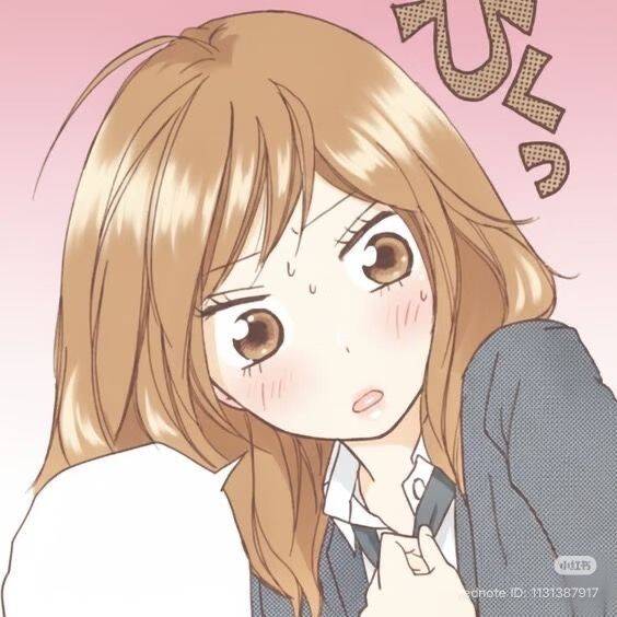 Anime Girl pfp Profile Picture Surprised Expression with Brown Hair