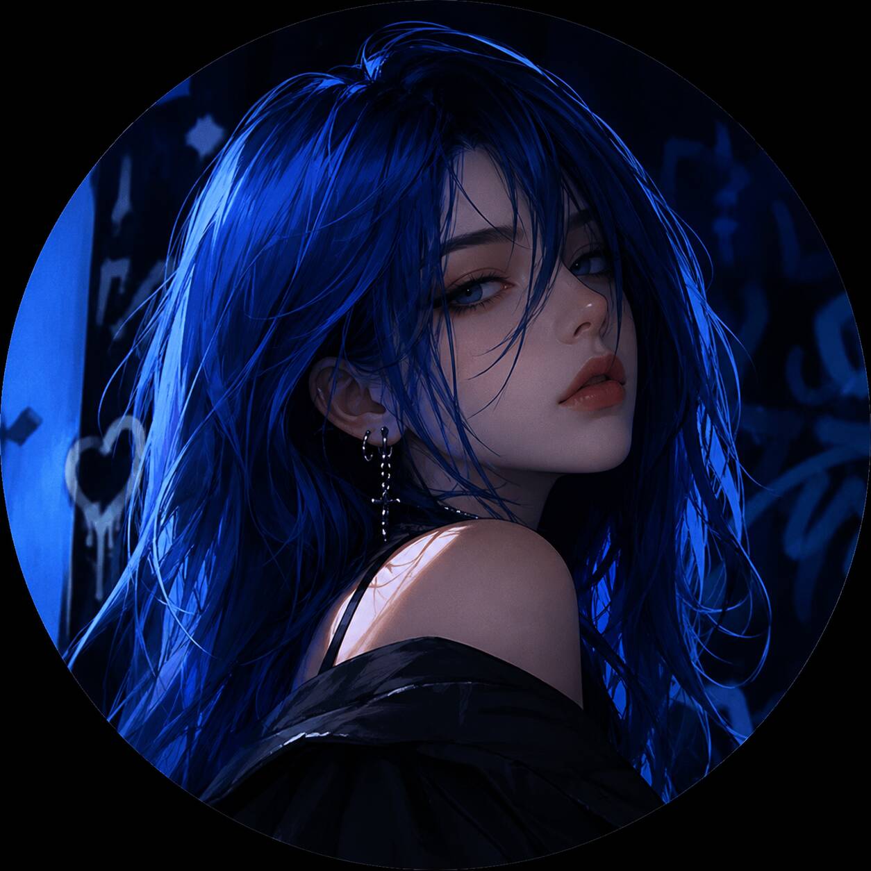 Blue pfp Profile Picture Aesthetic Blue Hair Portrait