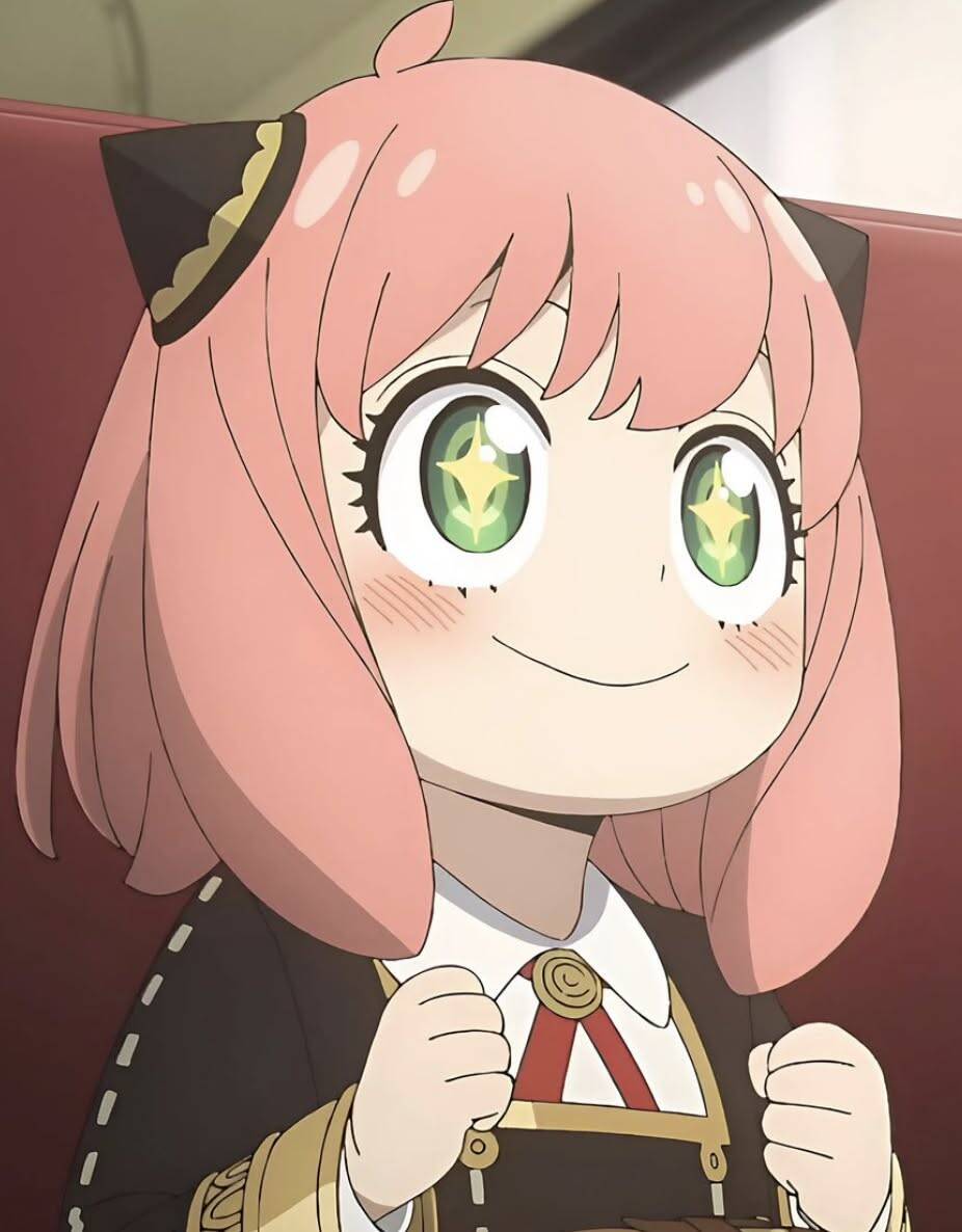 Cute Anime Girl pfp Profile Picture with Pink Hair and Starry Green Eyes