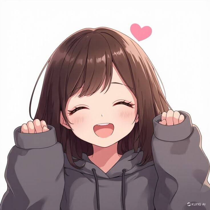 Anime Girl pfp Profile Picture Happy Smiling with Heart