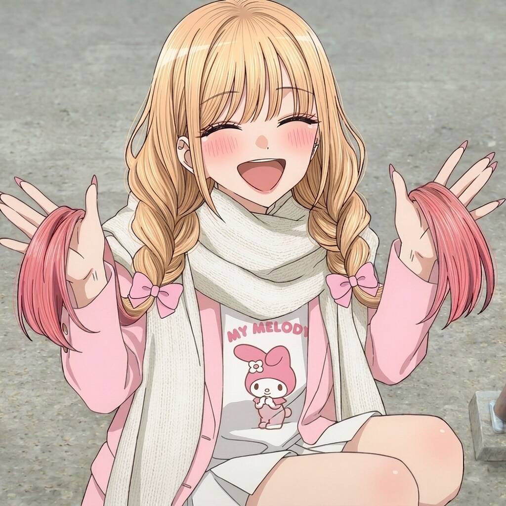 Cute Anime Girl pfp Profile Picture with Pink Hair and Braids