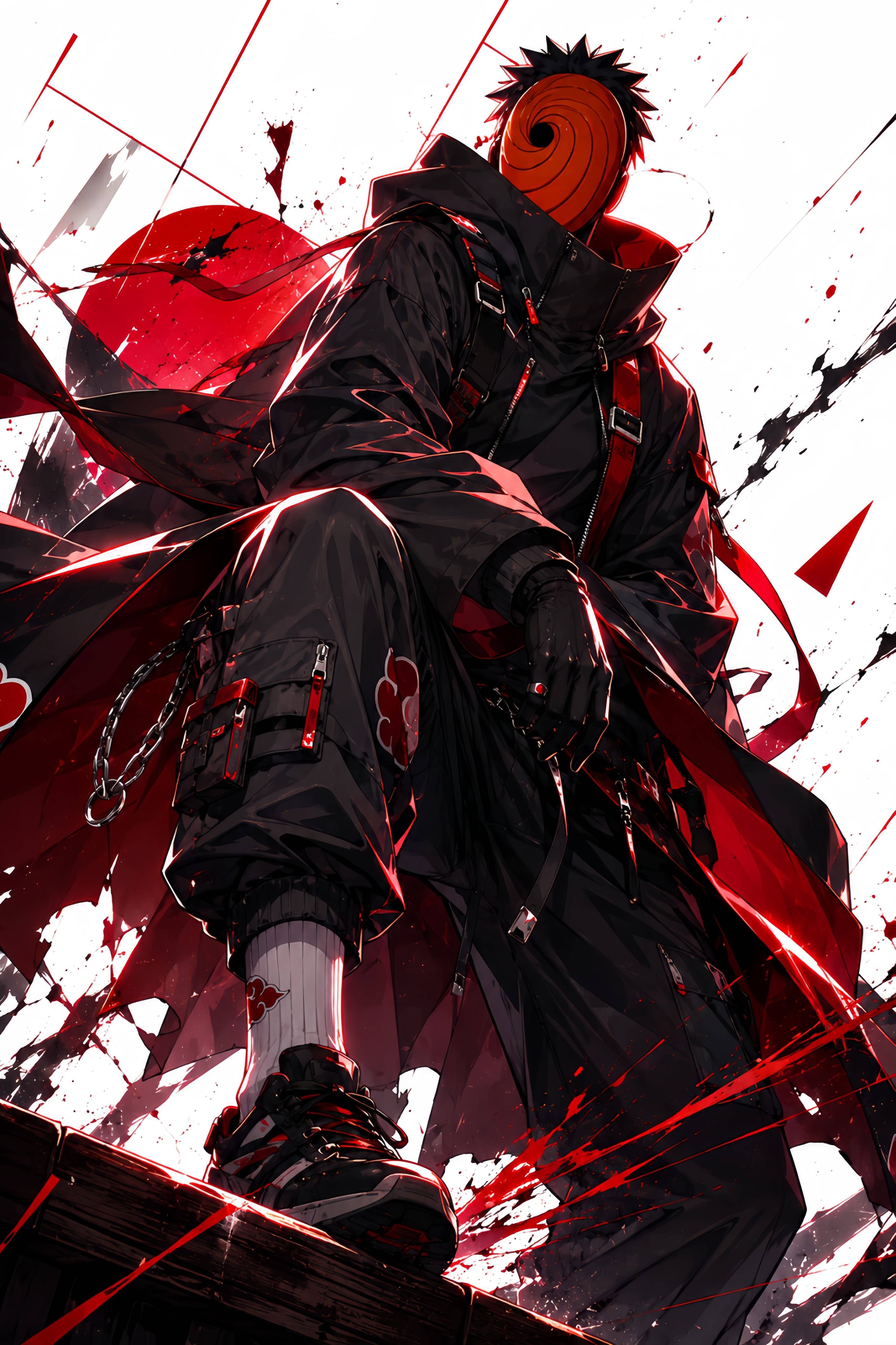 Obito pfp Profile Picture Dark Aesthetic Uchiha Mask Red Accents