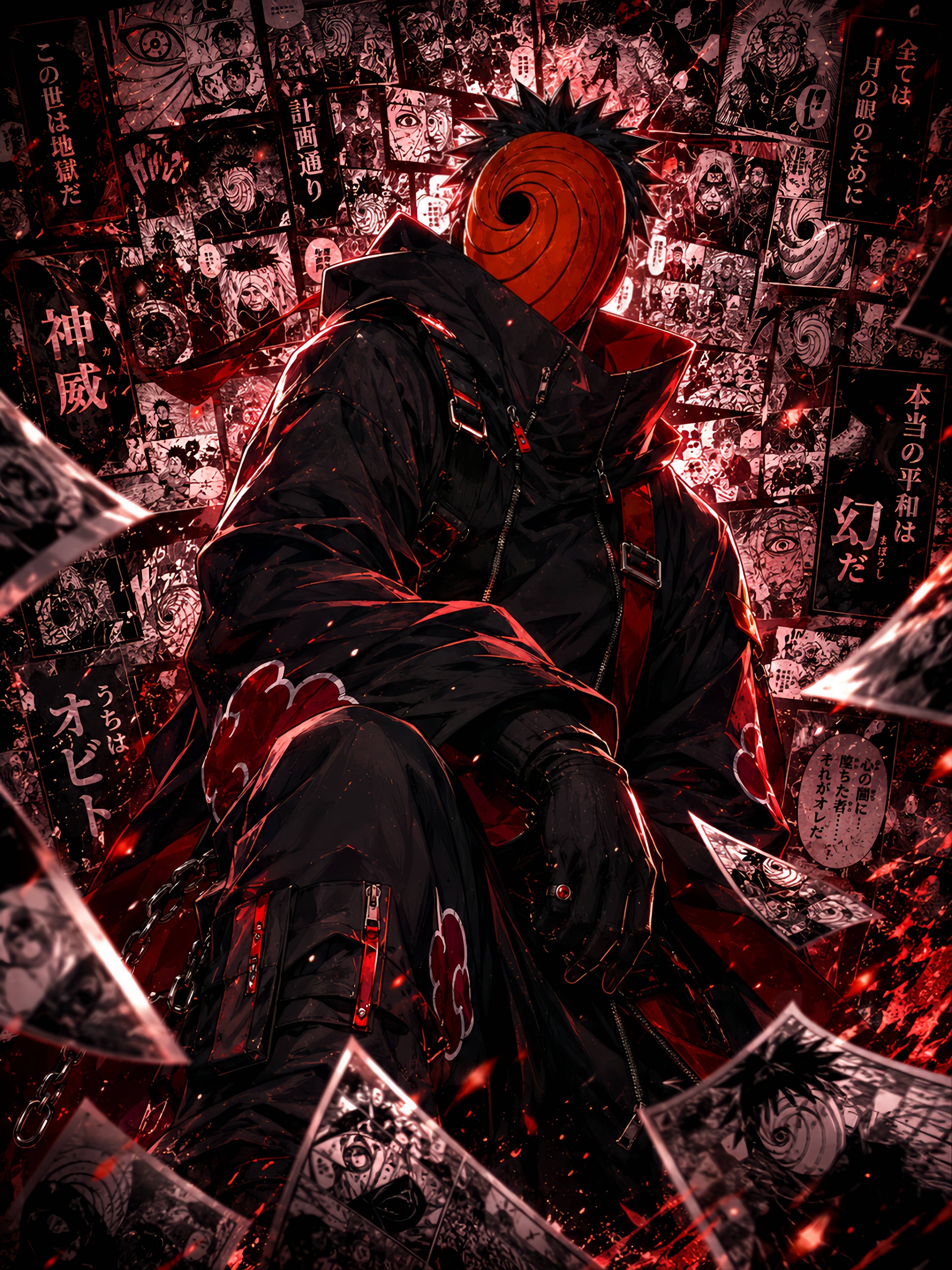 Obito pfp Profile Picture Dark Aesthetic Akatsuki Cloak