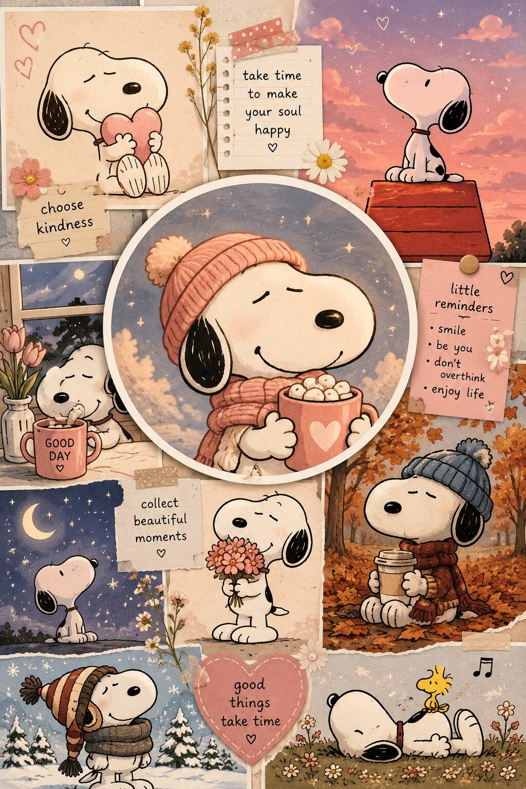 Snoopy pfp Profile Picture Enjoying a Cozy Day with Hot Cocoa