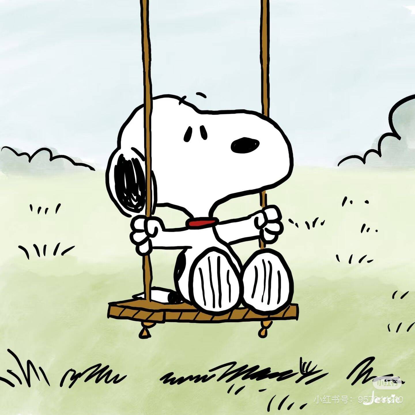 Snoopy pfp Profile Picture Swinging in the Park